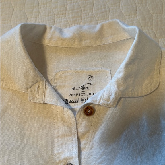 notPERFECTLINEN Marle Classic Cream Linen Shirt - Picture 4 of 6